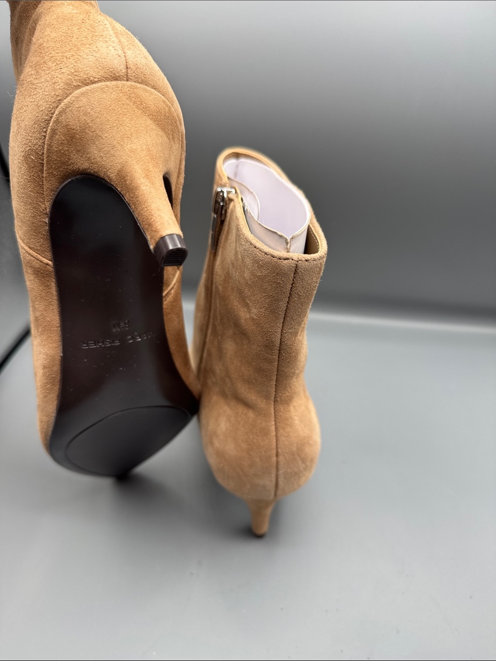 Marc Fisher Glorry Pointed Toe Ankle Boots Light Brown Suede - Picture 5 of 5